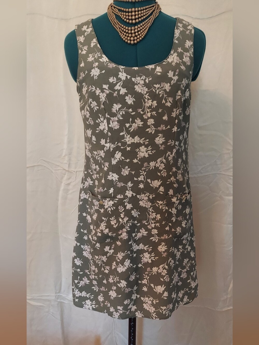 Y2K Rayon Floral Mini Dress with Unique Full Side Button Closure